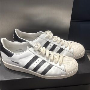 Prada White and Black Sneakers